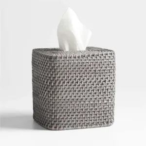 Premium Natural Bamboo Handmade Square Tissue Box Gray